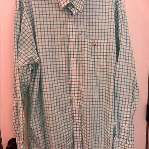 Stylish Teal Checkered Dress Shirt
